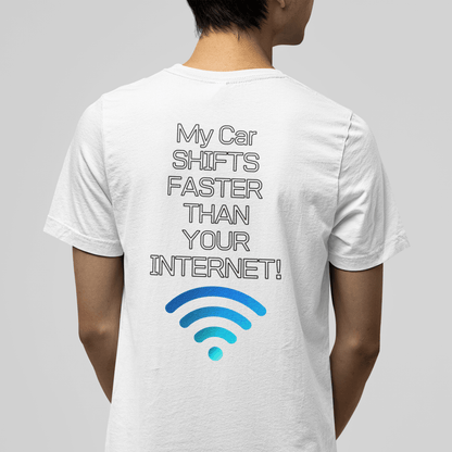 White Car t shirt internet