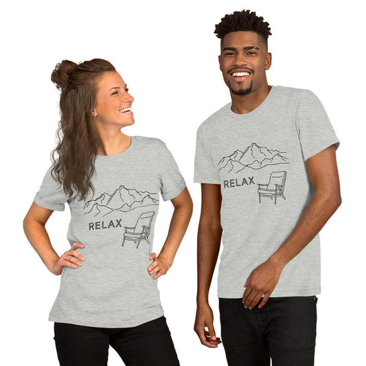 Relax mode Mountains outline Unisex t-shirt